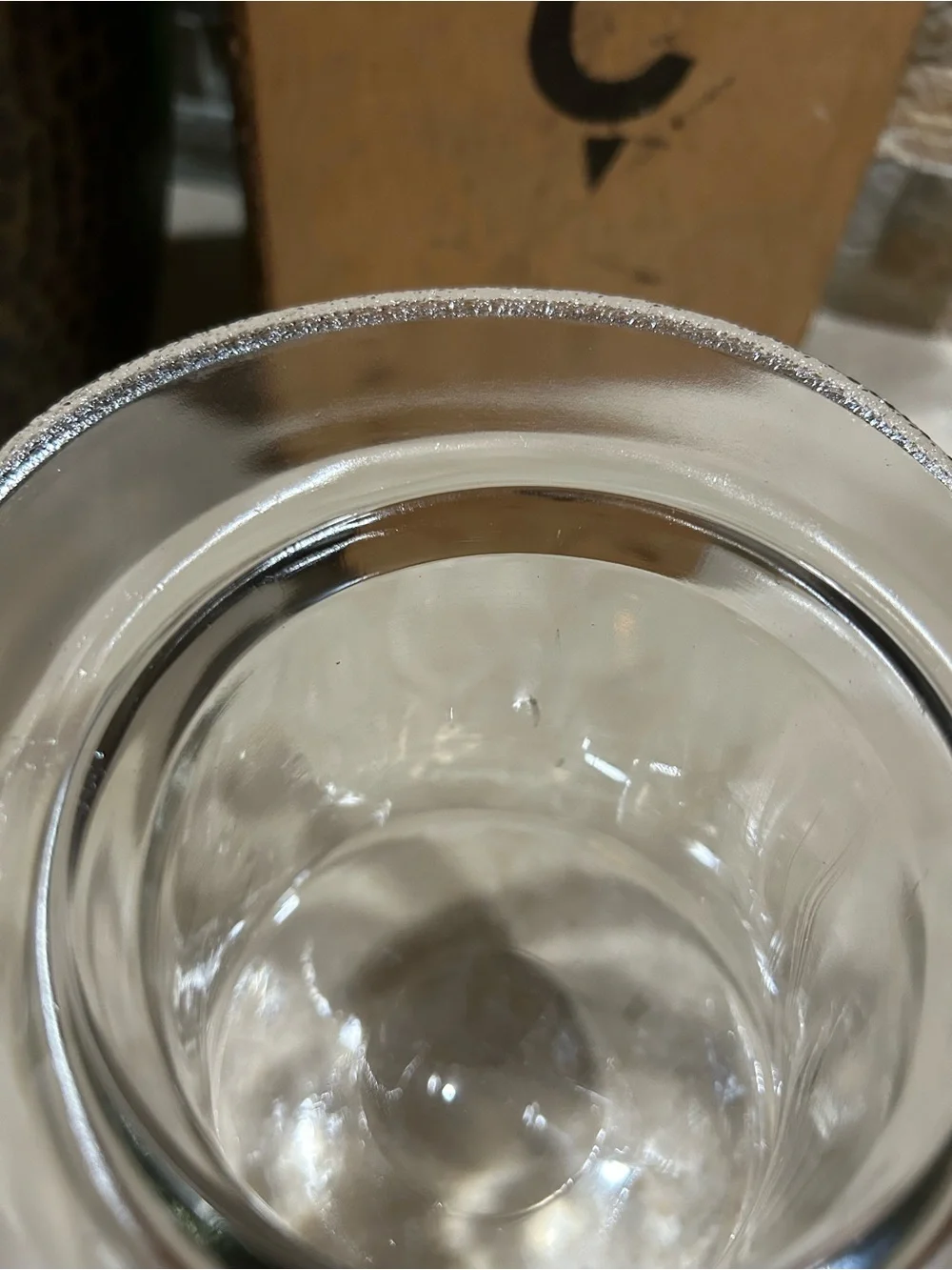 vintage Blenko Clear Glass Too Hat Vase